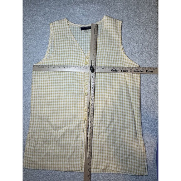 Cimmaron Dress Button Down Sleeveless Top Yellow And White Sz 16 - Picture 4 of 5